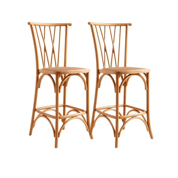 Pack 2 Sillas Altas Amelia de Madera - Natural