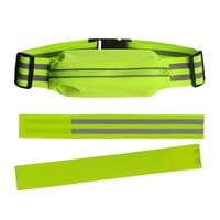 Magideal - Cinturón Reflectante, Riñonera Para Correr, Cinturón Elástico Brillante, Correa De Seguridad Reflectante Para Caminar Y Acampar , Verde, 1 Cinturón Y 1 Cinturón Y 2 Brazaletes