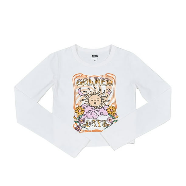 Polera Niña Teen M/L Focal Blanco Corona
