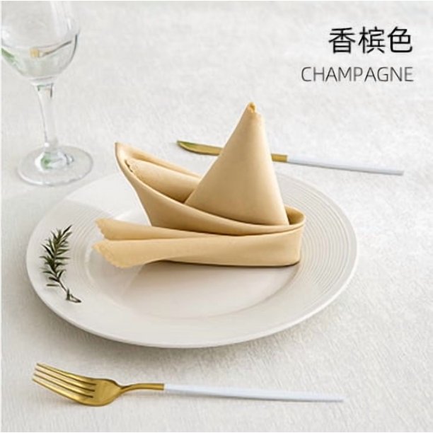Xiao Hua 12 servilletas de tela color beige oscuro - 35 x 35 cm (13,78 x 13,78 pulgadas), lavables, de poliéster, de color liso, reutilizables para restaurantes, cenas festivas y uso diario.