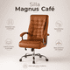 thumbnail image 4 of Silla Ejecutiva Magnus Café con Respaldo Alto Acolchado, Ruedas y Base Cromada para Oficina, 4 of 7