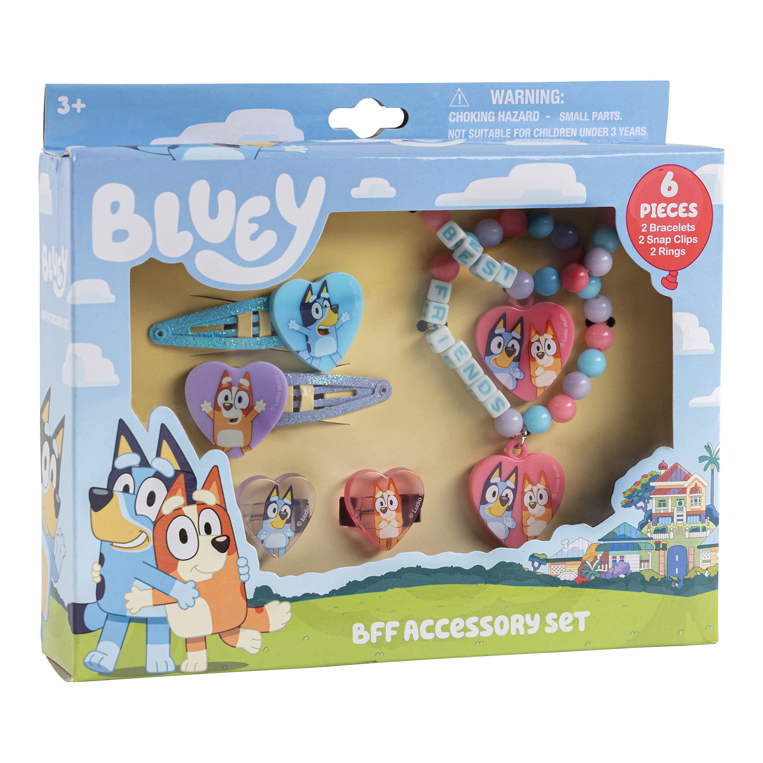 Juego De Joyeros De Juguete Luv Her Bluey Girls Bff Con 2 Anillos Y 2 Pulseras