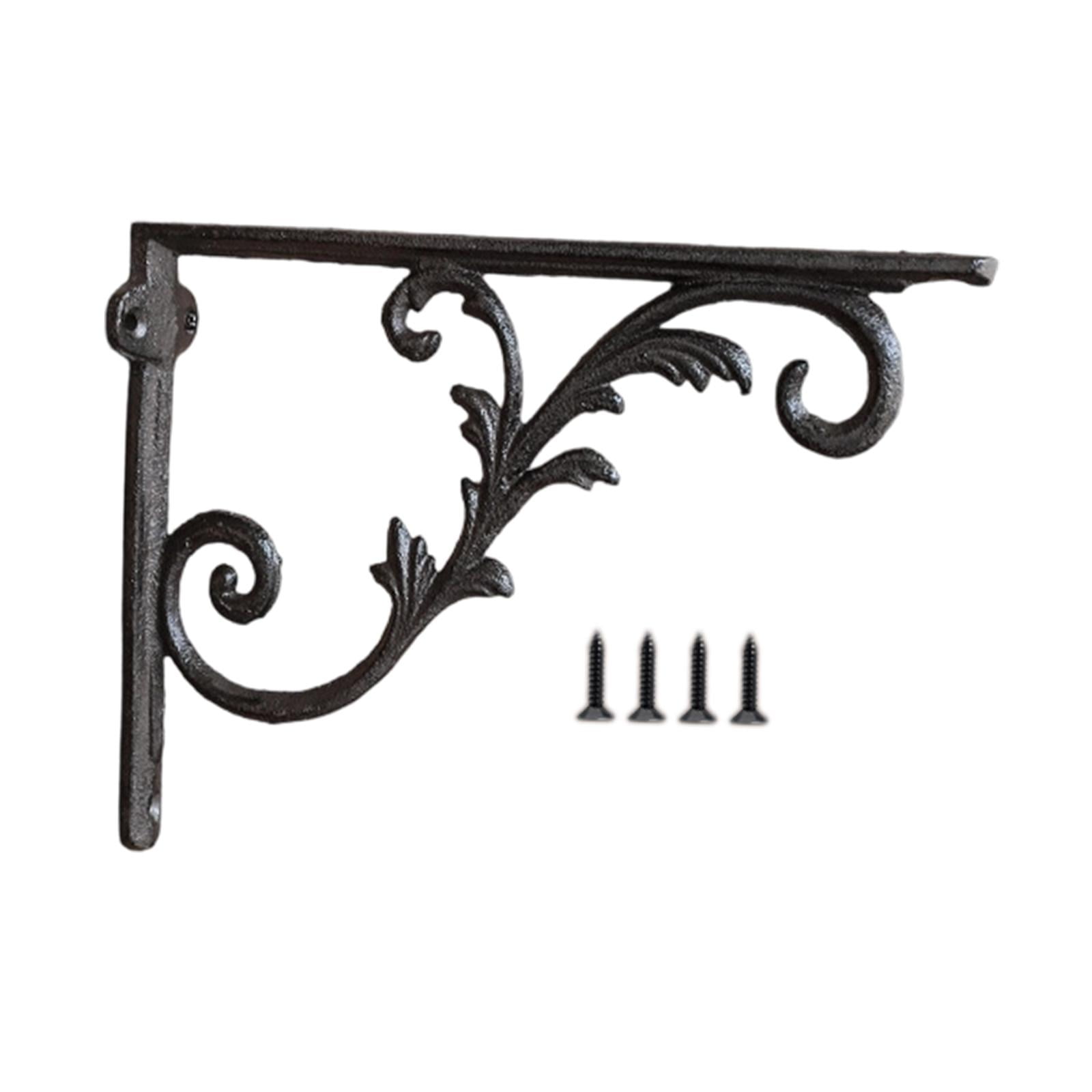 Bothyi - Soporte De Estante Decorativo De Diseño Antiguo, Soporte De Esquina Negro, Soporte De Hierro Fundido, Estilo C