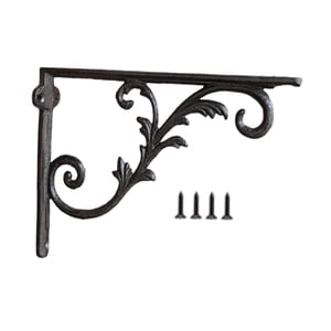 Bothyi - Soporte De Estante Decorativo De Diseño Antiguo, Soporte De Esquina Negro, Soporte De Hierro Fundido, Estilo C