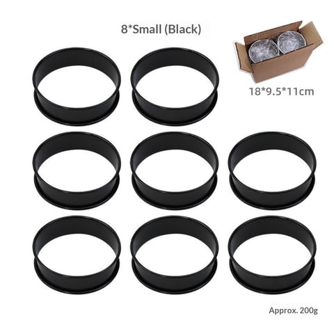 Xusx111 - Anillos Antiadherentes De 3,5 Pulgadas - Anillos De Muffin Inglés - Conjunto De 8 Moldes De Anillo De Comida Para Cocinar - Conjunto De Anillo De Huevo Para Hornear De Metal