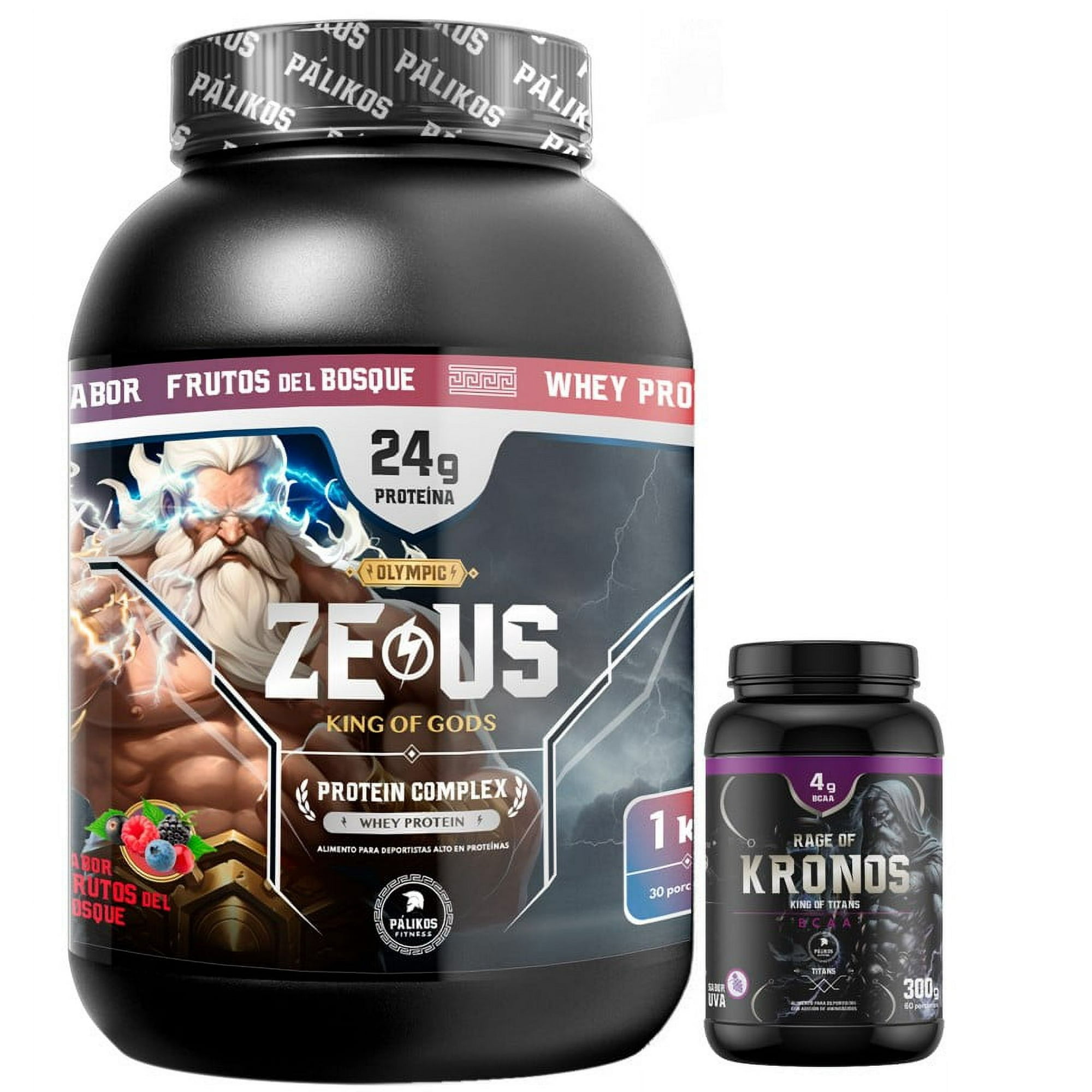 Palikos Fitness - Proteina Zeus Complex 1kg Frutos + Kronos 300g