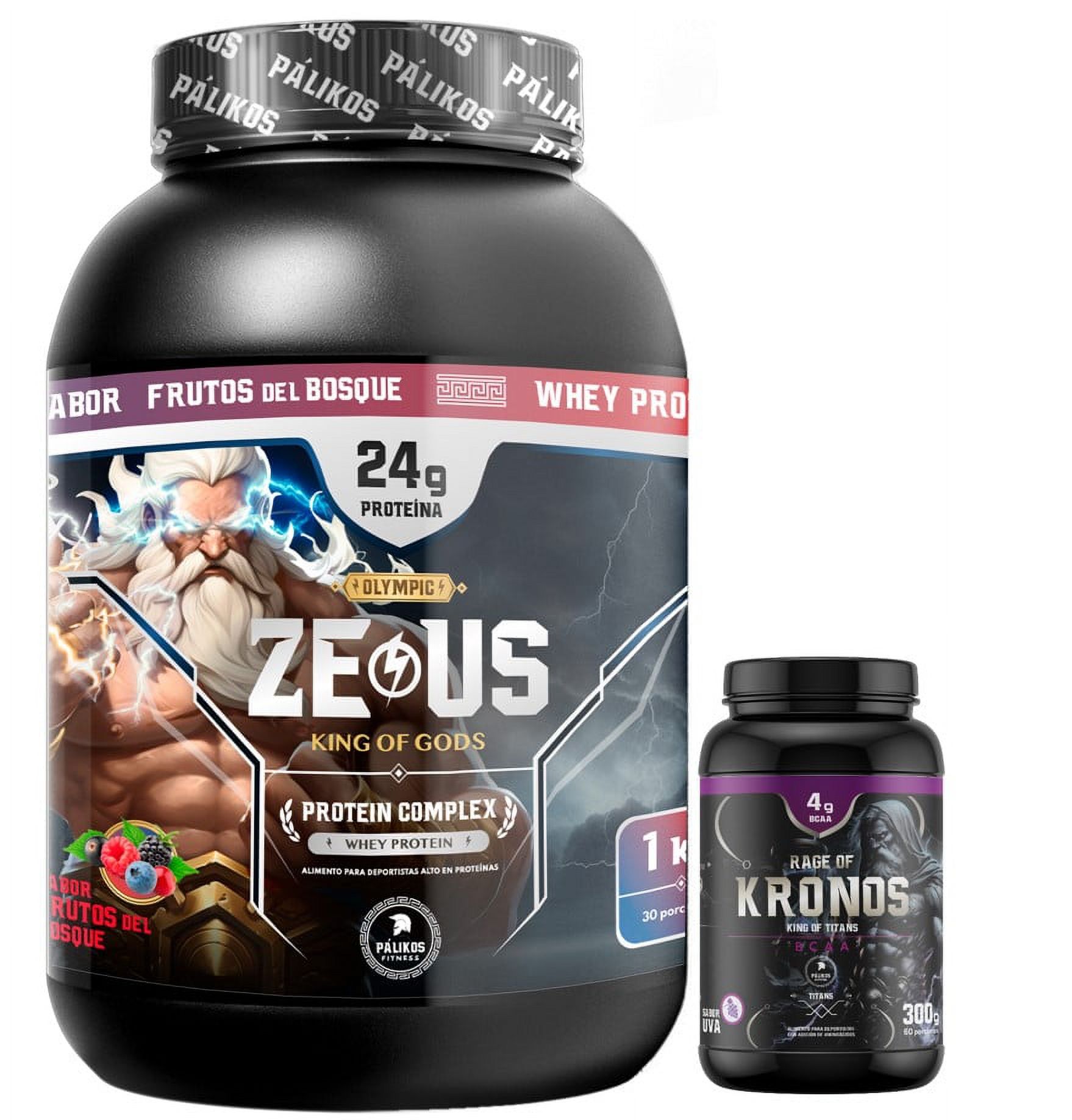 Palikos Fitness - Proteina Zeus Complex 1Kg Frutos + Kronos 300G