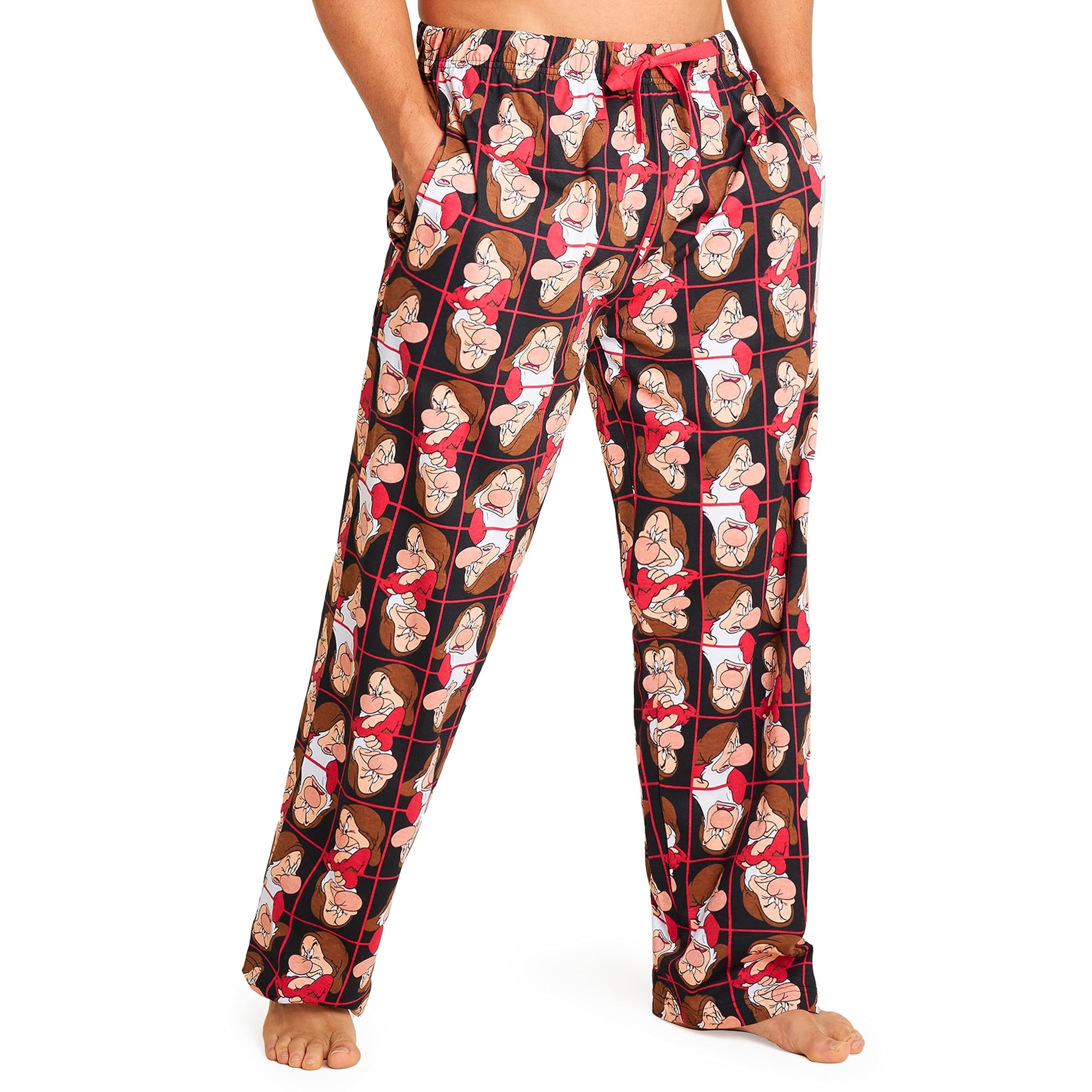 Disney - Pantalones De Pijama Para Hombre Xl Rojos Con Personaje Gruñón De Algodón