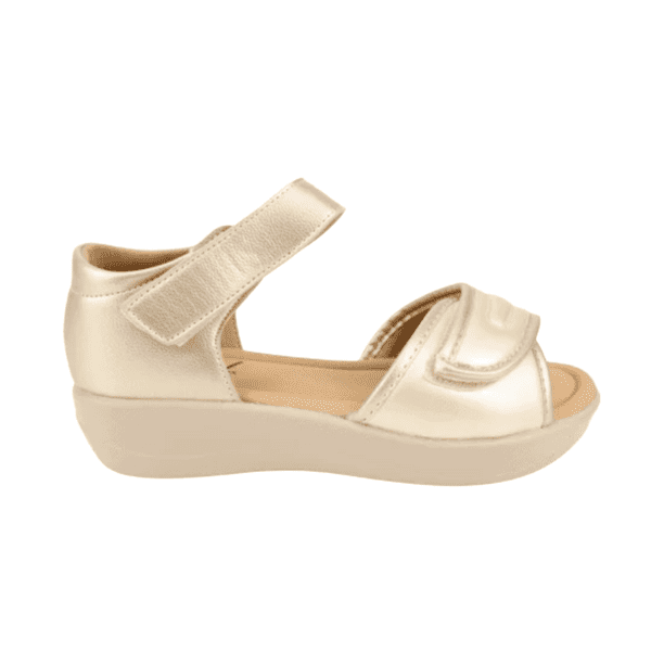 SANDALIAS NEW WALK VELCRO DORADO MUJER | FQT274-W0 - Talla 39 CL / 25 CM