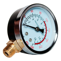 Erux - Manómetro De 240 Psi Vertical Conexión De 1/4