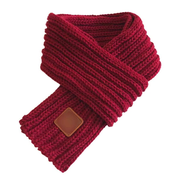 Bufanda de punto para hombre y mujer, bonita, de moda, color liso, sencilla, para otoño e invierno, cálida para bebé.