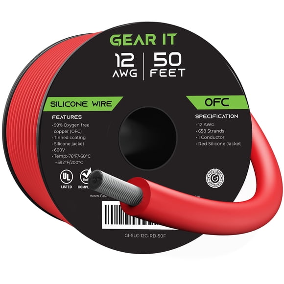 Cable GEARit Silicona 12 AWG 600V OFC 15 m Rojo