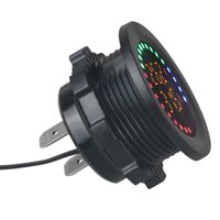 Ioensy - Pantalla Colorida Del Panel Redondo Del Monitor 12V 24V Del Voltaje De La Temperatura De Digitaces Del Coche