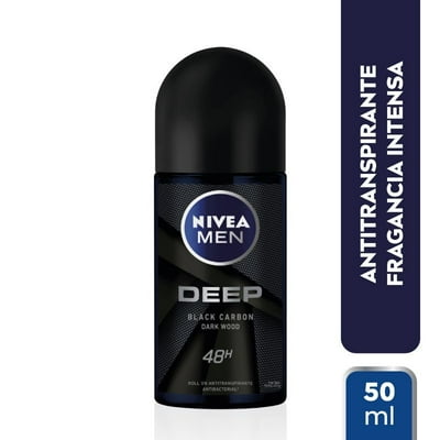 Desodorante Antitranspirante Deep Black Wood Roll On 50 Ml Nivea