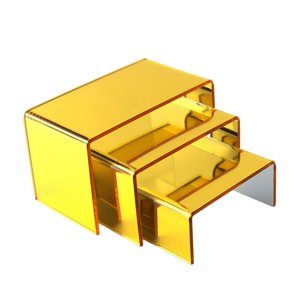 Magideal - 3 Uds Soportes Espejados Estante Artesanía Muestra Organización De Mesa Escaparate Acrílico Soporte Elevador De Exhibición Para Muñeca Cakecup Pendien