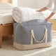 thumbnail image 3 of REGALWOVEN 1 Paquete de Almacenamiento de Ropa, Bolsa de Almacenamiento, Bolsa de Mudanza para Organizar Edredones, Organizador de Armario y Almacenamiento con Asas Azul Claro 16.9*13.8*7.9in, 3 of 6