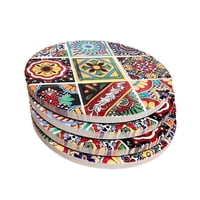 Oem - Set 4 Posavasos Colorido Ceramica Y Corcho 4 Piezas Redondo M6