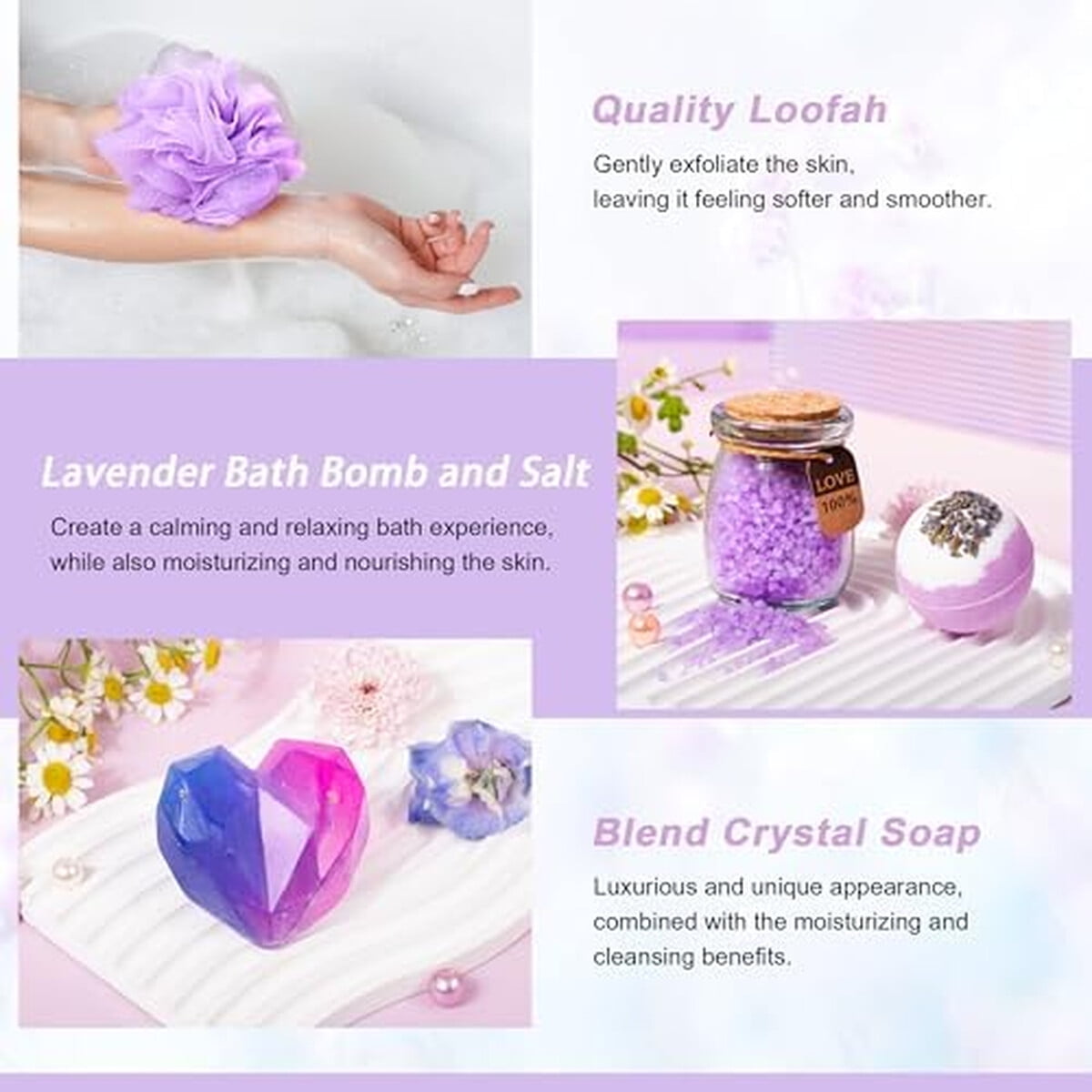 Set Regalo Mujer Lucotiya 7 Piezas Vela Lavanda Taza