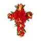 thumbnail image 3 of Artificial Tulip Flower Wreath Garland Hanger Pascua Pascua Puerta Delantera Bozo Rojo, 3 of 5