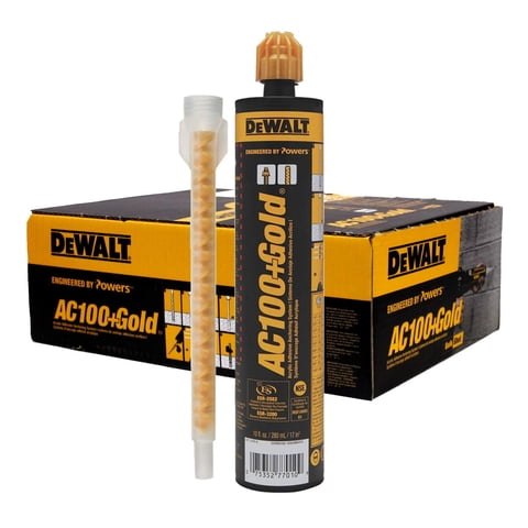 Dewalt - Adhesivo Epoxi Acrílico Ac100+ Gold Quik Shot 300 Ml 12 Unidades