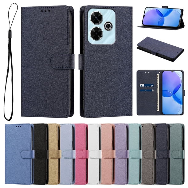 Cartera para Xiaomi Redmi 13 con Soporte y Correa, Azul Marino