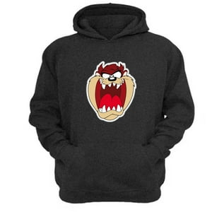 Genérico - Polerón Canguro Taz Con Capucha Gris Oscuro Talla Xs Unisex