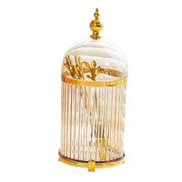 Magideal - Soporte Para Vajilla, Soporte Para Utensilios Con 5 Tenedores, Soporte Para Tenedor De Frutas, Soporte Para Cuchara De Café, Taza Para Decoración De M Naranja