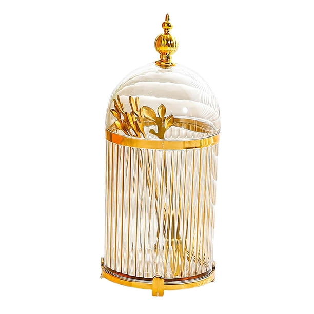 Soporte para vajilla, soporte para utensilios con 5 tenedores, soporte para tenedor de frutas, soporte para cuchara de café, taza para decoración de m Naranja