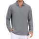 thumbnail image 1 of INSPIRE CHIC Camisas Polo Texturizadas para Hombre de Manga Larga con Cremallera Cuarto para Golf XL Gris, 1 of 6