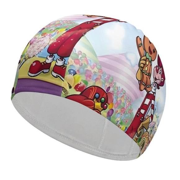 La gran aventura de los piruletes Gorro de Natación de Licra, Gorro de Baño de Tela Cómoda, Gorro Elástico Antideslizante para Hombres, Mujeres y Niños