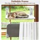 thumbnail image 3 of AMOSIJOY Hamaca plegable para ventana de gato con estructura metálica, gris L, 3 of 3