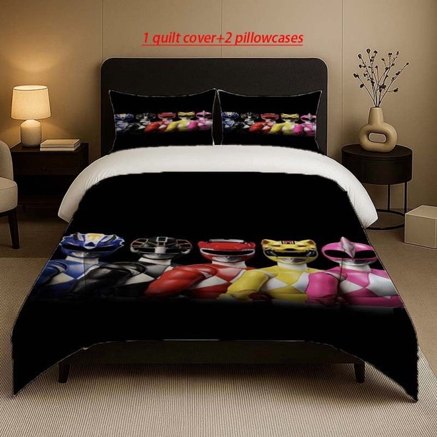Power Rangers Combined to Fight Evil Pattern Three-Piece Set Soft And Comfortable bedding Available in All Seasons