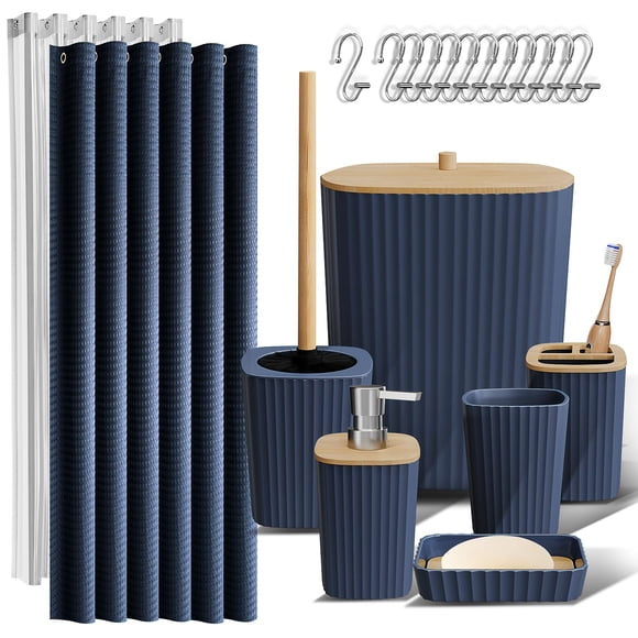 Set de accesorios de baño Clara Clark Navy Blue 20 piezas
