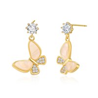 Vanité - Aros Mariposas Cristales - Dorado