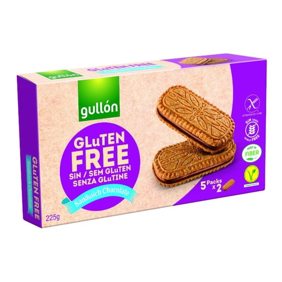 Gullon Sandwich Chocolate Sin Gluten, 225 g