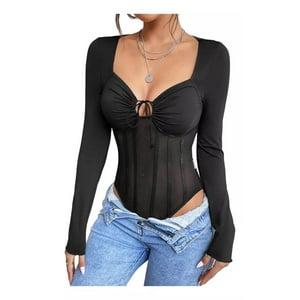Me Señorita - Body Elegante De Mangas Largas Para Mujer - Transparencia