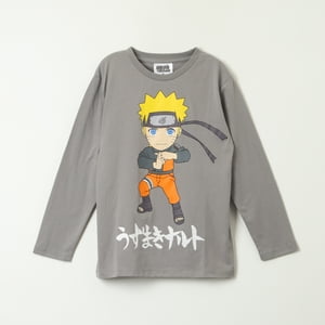 Polera Manga Larga Niño Jutsu Gris Naruto