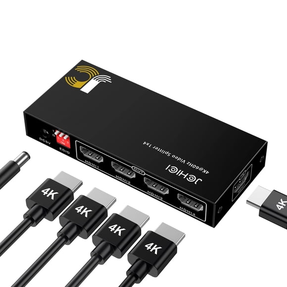 Divisor HDMI JCHICI 1x4 4K @60Hz 4:4:4 con gestión EDID