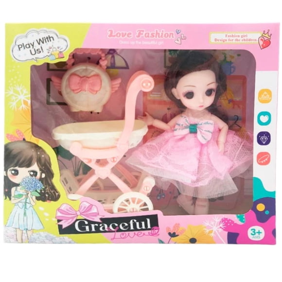Juguete Muñeca Con Coche Accesorio Graceful Infantil