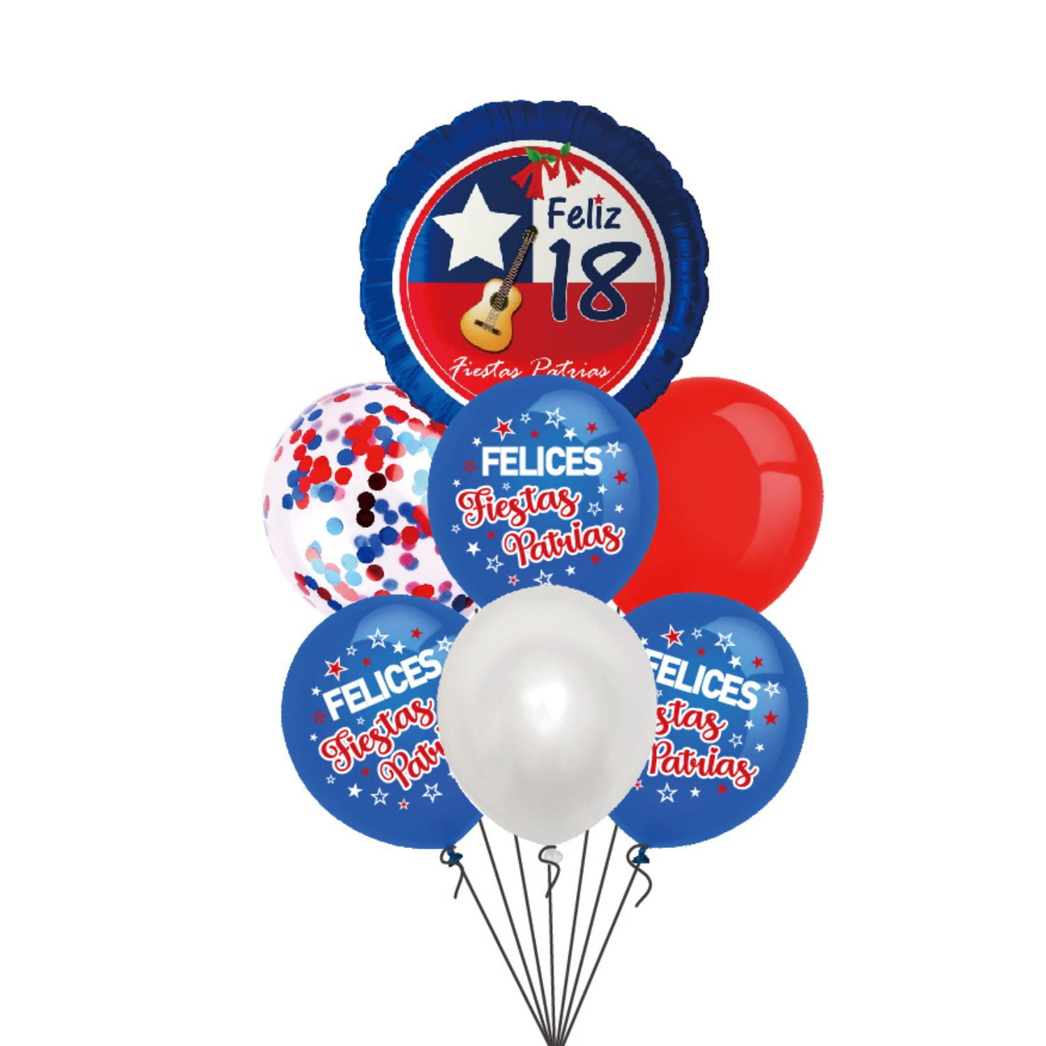 Genérico - Set De Globos Metalizados Feliz 18 Para Decorar 7 Pzas