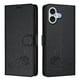thumbnail image 2 of Funda tipo cartera FOXDOCK para iPhone 17 con soporte, ranuras, RFID, diseño de gato, 2 of 5