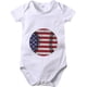 thumbnail image 1 of Mono de manga corta con estampado de béisbol y letras del 4 de julio para niños pequeños, 18 meses (blanco-C, 6-12 meses), 1 of 7