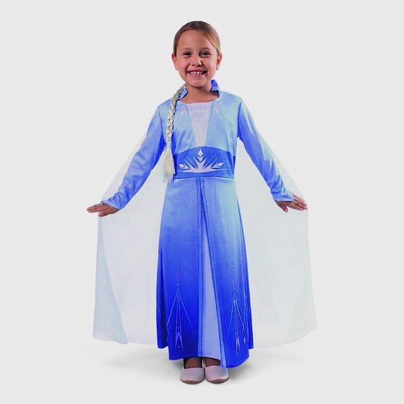 DISFRAZ ELSA FROZEN CON TRENZA TALLA 6 (TELA IGNIFUGA)