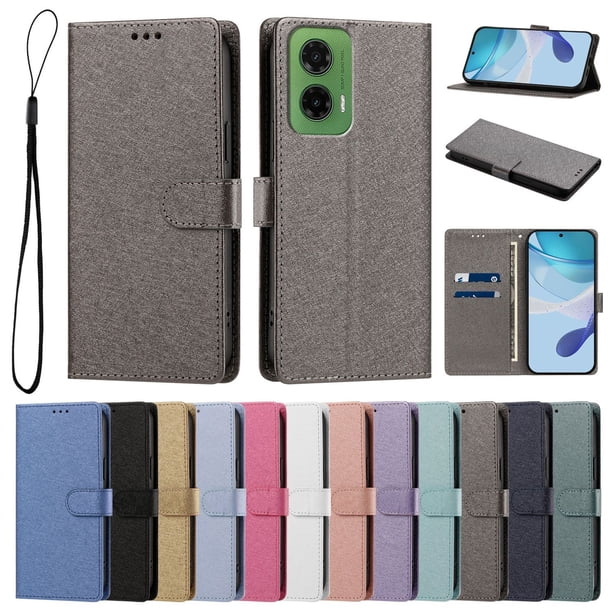 Funda Cartera de PU para Motorola Moto G35 con Tarjetas, Gris