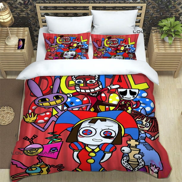 v1882 Bed Sheets THE AMAZING DIGITAL CIRCUS Bedding Sets exquisite bed supplies set duvet cover comforter set bedding set luxury birthday gift 3-Piece Bedding Set (1 Duvet Cover + 2 Pillow Shams) Bed