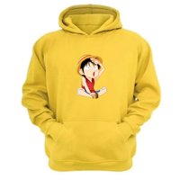 Genérico - Polerón Canguro Luffy Amarillo Talla Xs Unisex