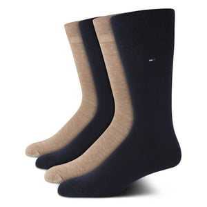 Calcetines De Vestir Tommy Hilfiger, Paquete De 4, Cómodos Y Elásticos, Con Cuello Redondo, Para Hombre