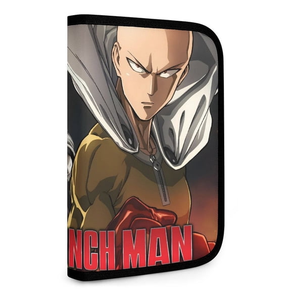 One-Punch Man Bolsa de Almacenamiento Plegable Portátil con Compartimentos, Organizador de Herramientas Multi-Bolsillo, Uso Dual Viaje y Hogar 26.5*17.8cm