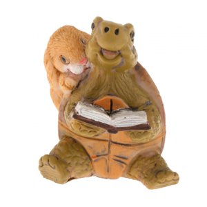 Ioensy - Estatua De Animal, Figuras En Miniatura De Regalo Para Exteriores, Micropaisaje, Maceta, Libro, Tortuga, Rabblt