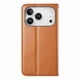 thumbnail image 4 of Funda tipo cartera para iPhone 17 Pro Max de piel con cierre magnético, ranuras para tarjetas y correa para la muñeca Marrón, 4 of 6